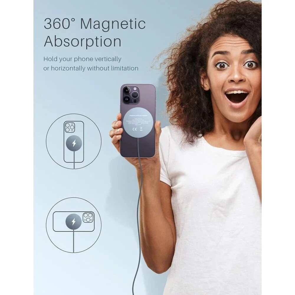 Magnetic Wireless Charger for iPhone 15 Pro Max/15 Pro/15 Plus/15/14 Pro Max/...